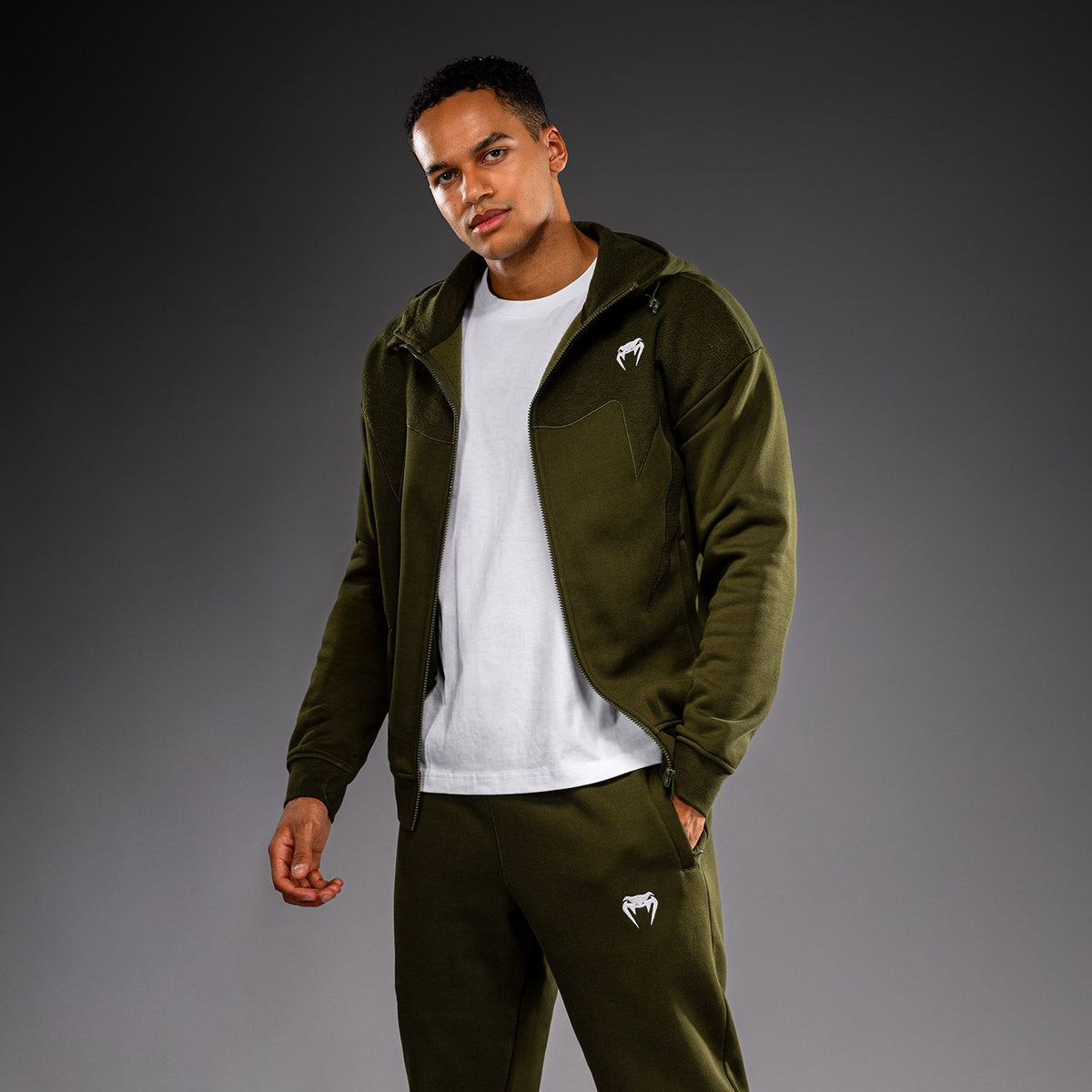 Venum Attack Fleece & Weave Track Jacket - Khaki  product-type_Sweatshirts Venum