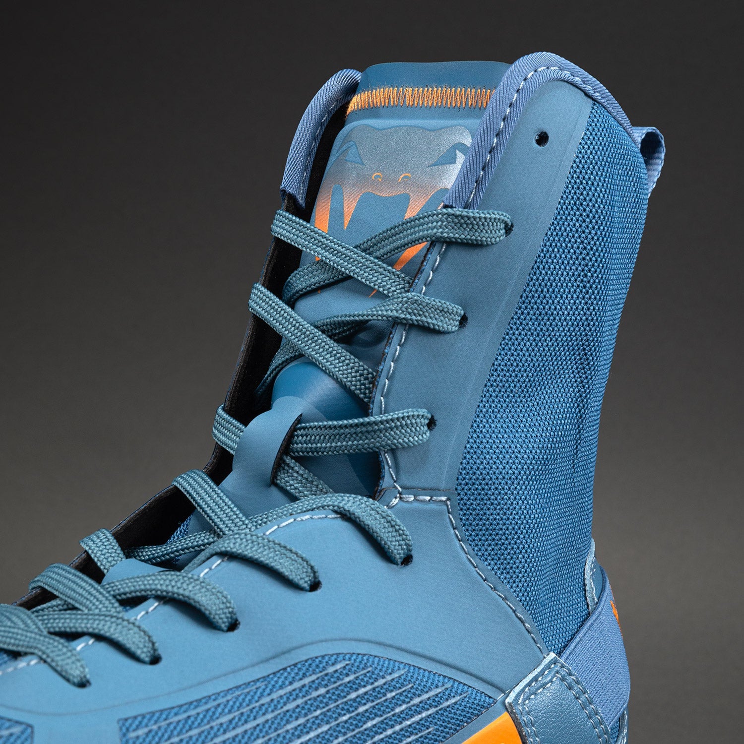 Venum Elite Neo Boxing Shoes - Steel Blue/Orange  product-type_Boxing shoes Venum