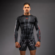 Venum Demon Long Sleeve Rashguard - Black/Grey  product-type_Compression T-Shirts Venum