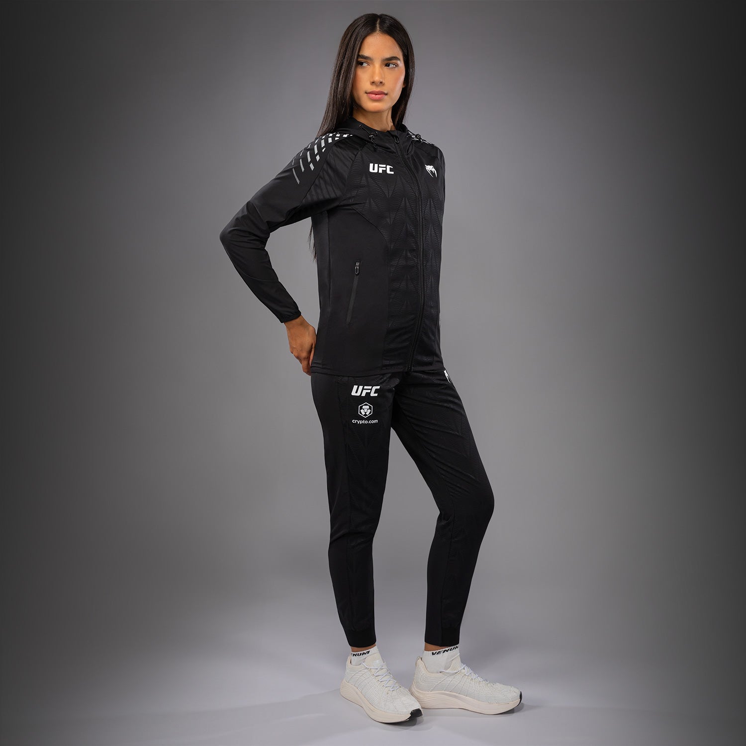 Women's UFC Zenith by Venum Black Authentic Fight Night Walkout Hoodie Personalized