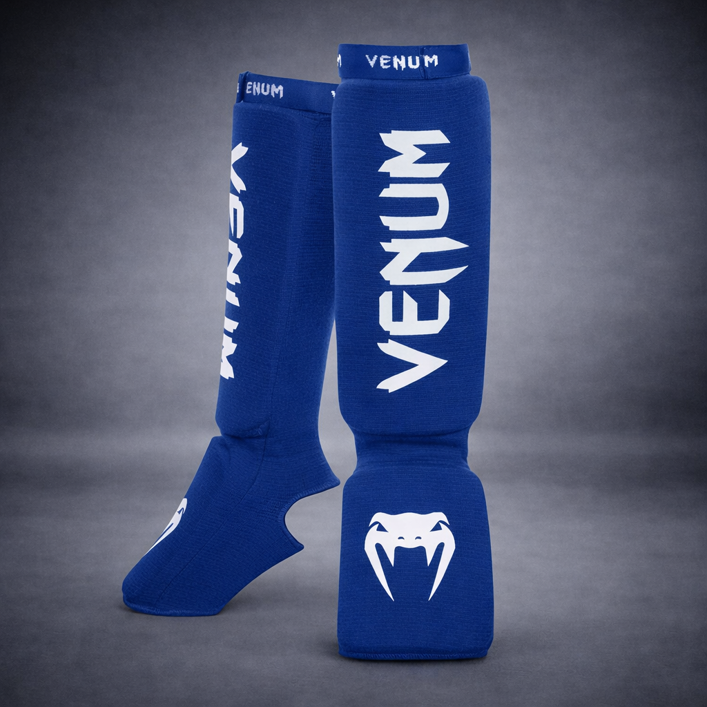 Venum Kontact Shin Guards with Foot - One Size