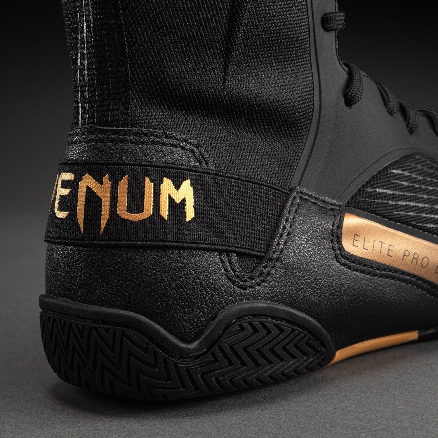 Venum Elite Neo Boxing Shoes - Black/Gold  product-type_Boxing shoes Venum