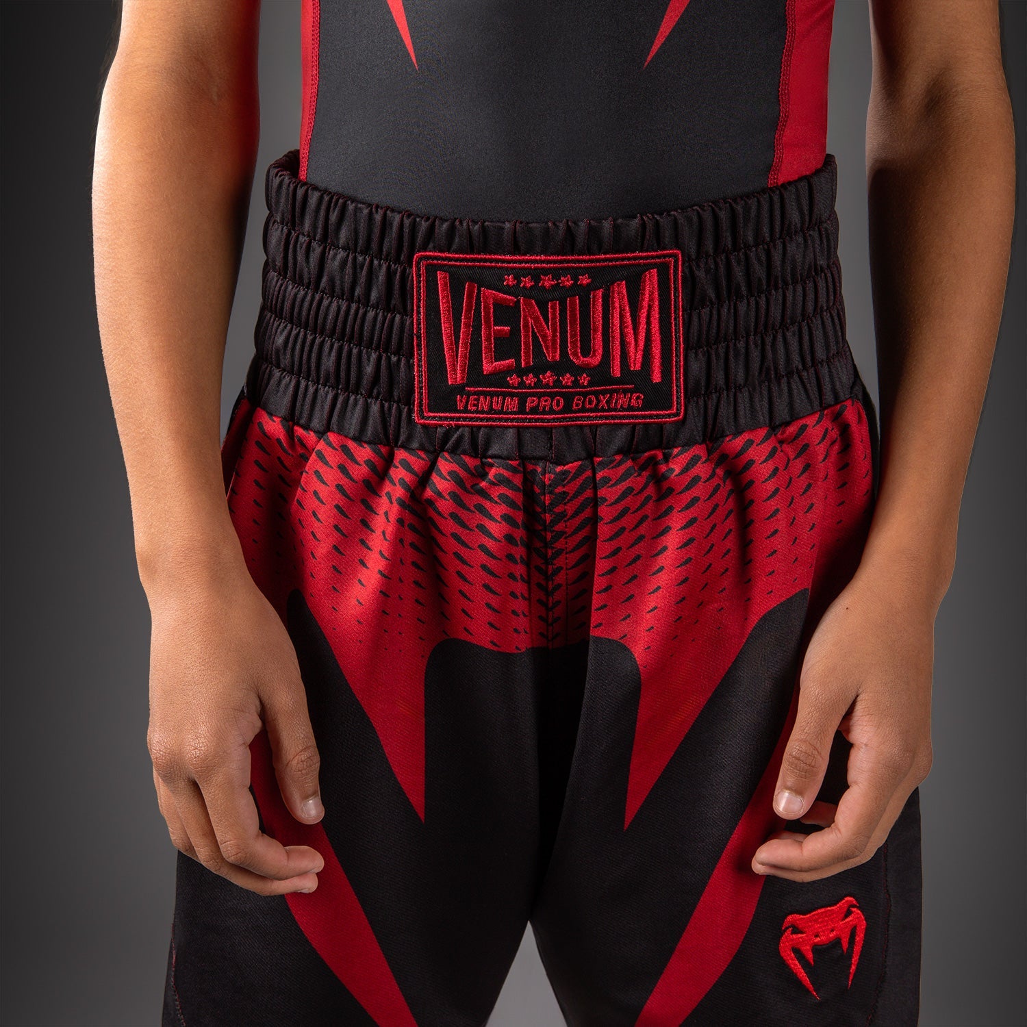 Venum Attack Kids Boxing Shorts - Black/Red  product-type_Boxing shorts Venum