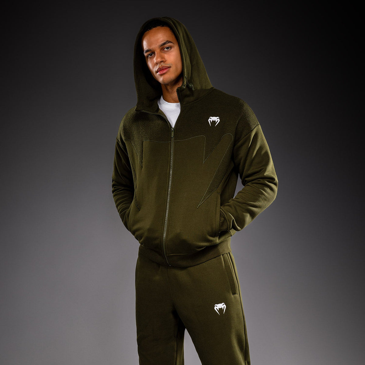 Venum Attack Fleece & Weave Track Jacket - Khaki  product-type_Sweatshirts Venum