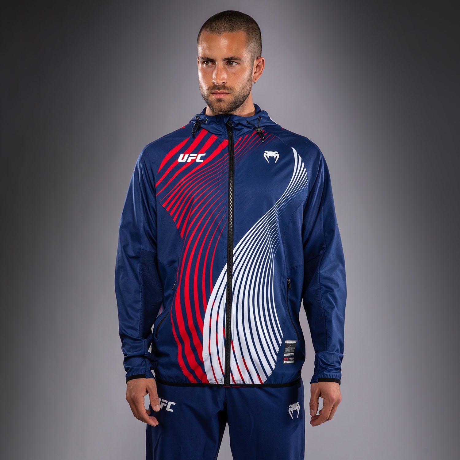 Men's UFC Freedom 250 by Venum Blue Authentic Fight Night Walkout Hoodie - Fighter