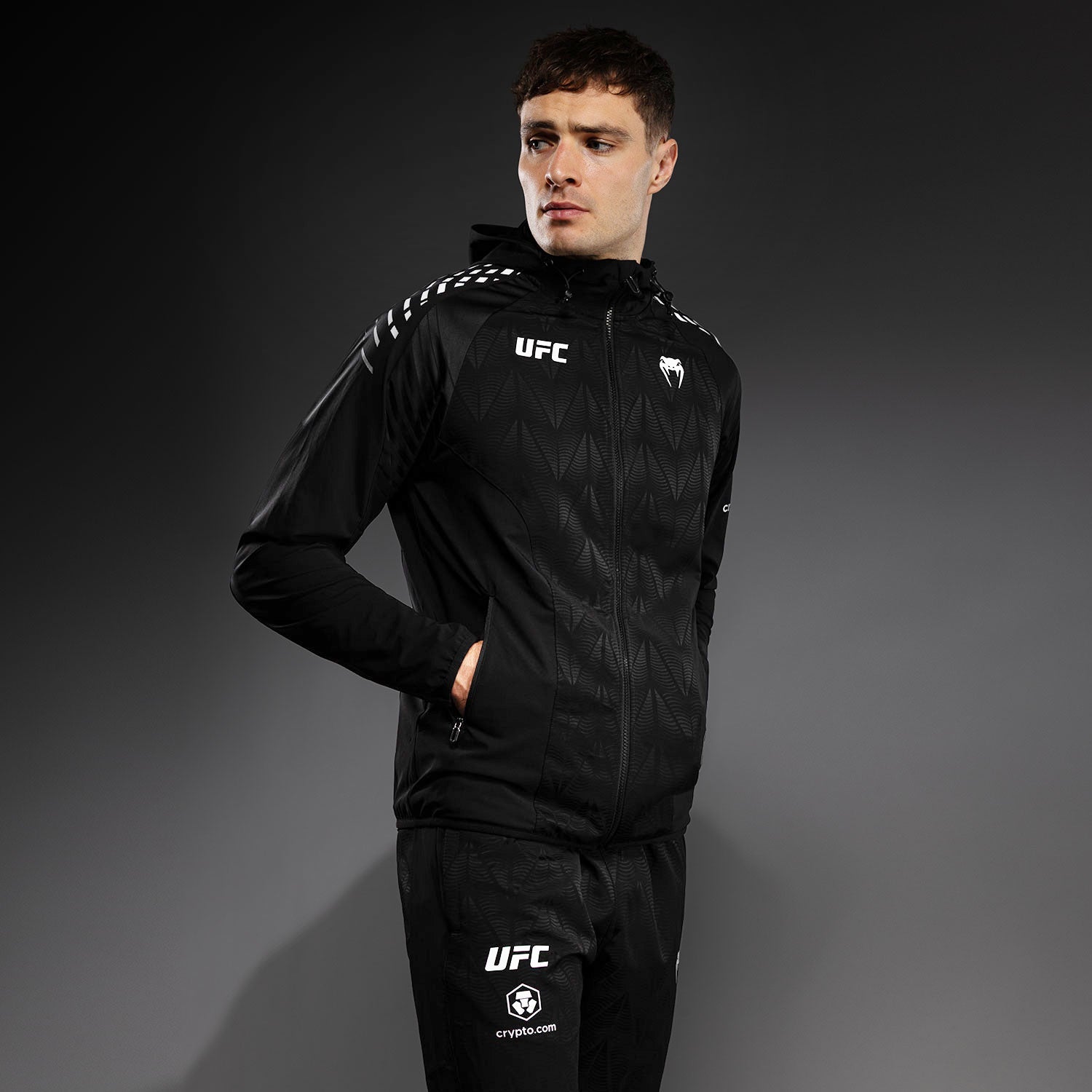 Men's UFC Zenith by Venum Black Authentic Fight Night Walkout Hoodie Personalized