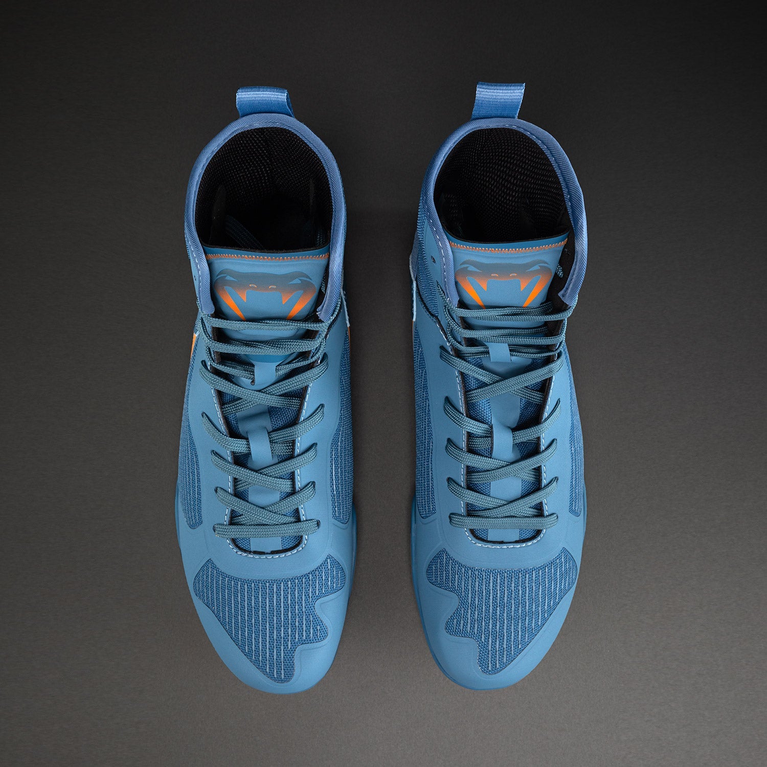 Venum Elite Neo Boxing Shoes - Steel Blue/Orange  product-type_Boxing shoes Venum