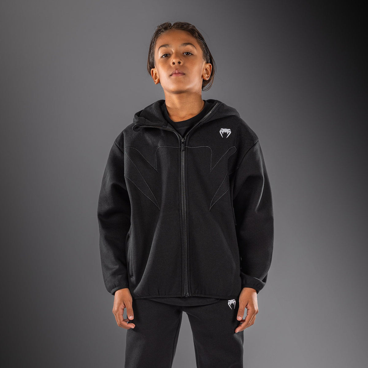 Venum Attack Fleece & Weave Kids Track Jacket - Black  product-type_Sweatshirts Venum