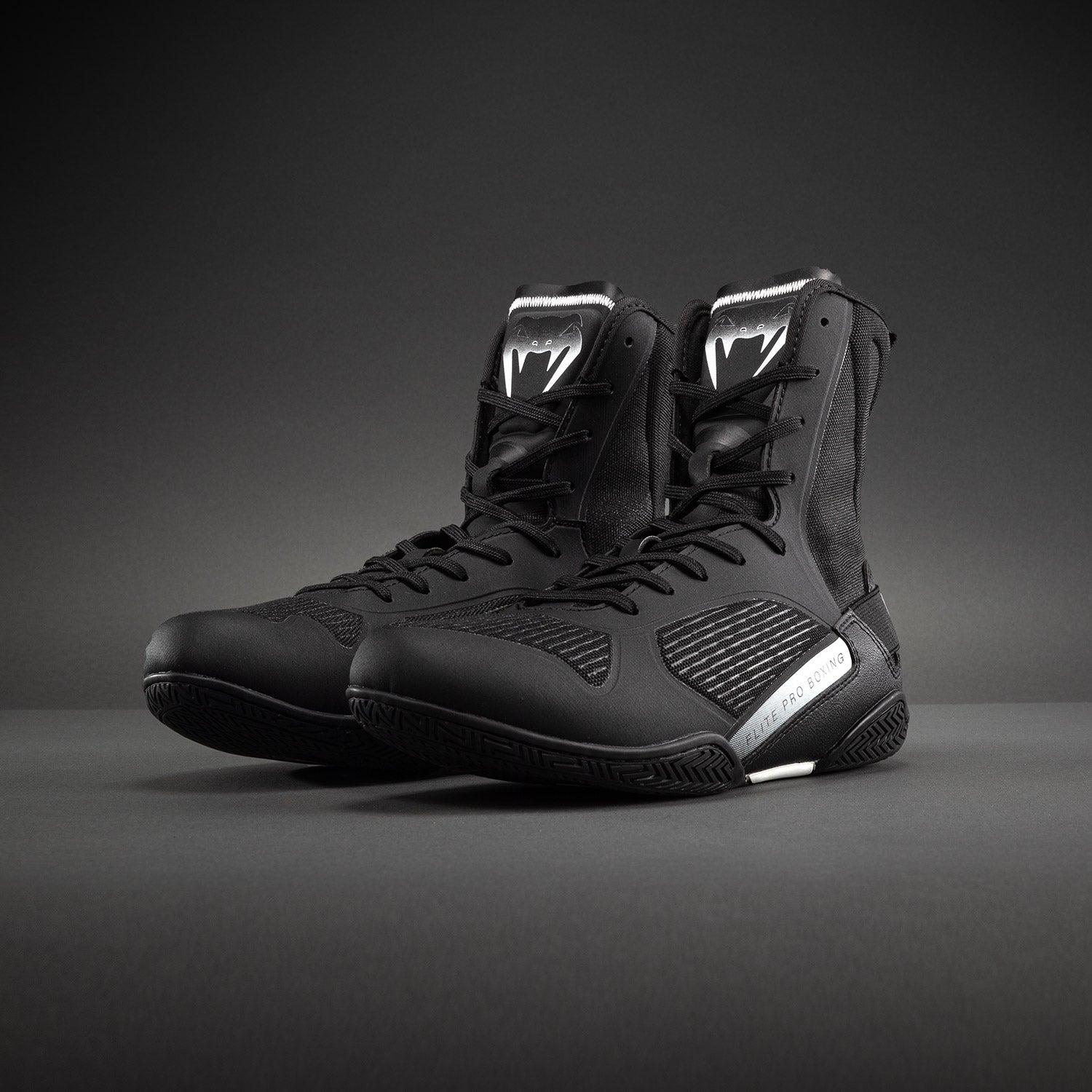 Venum Elite Neo Boxing Shoes - Black/White  product-type_Boxing shoes Venum