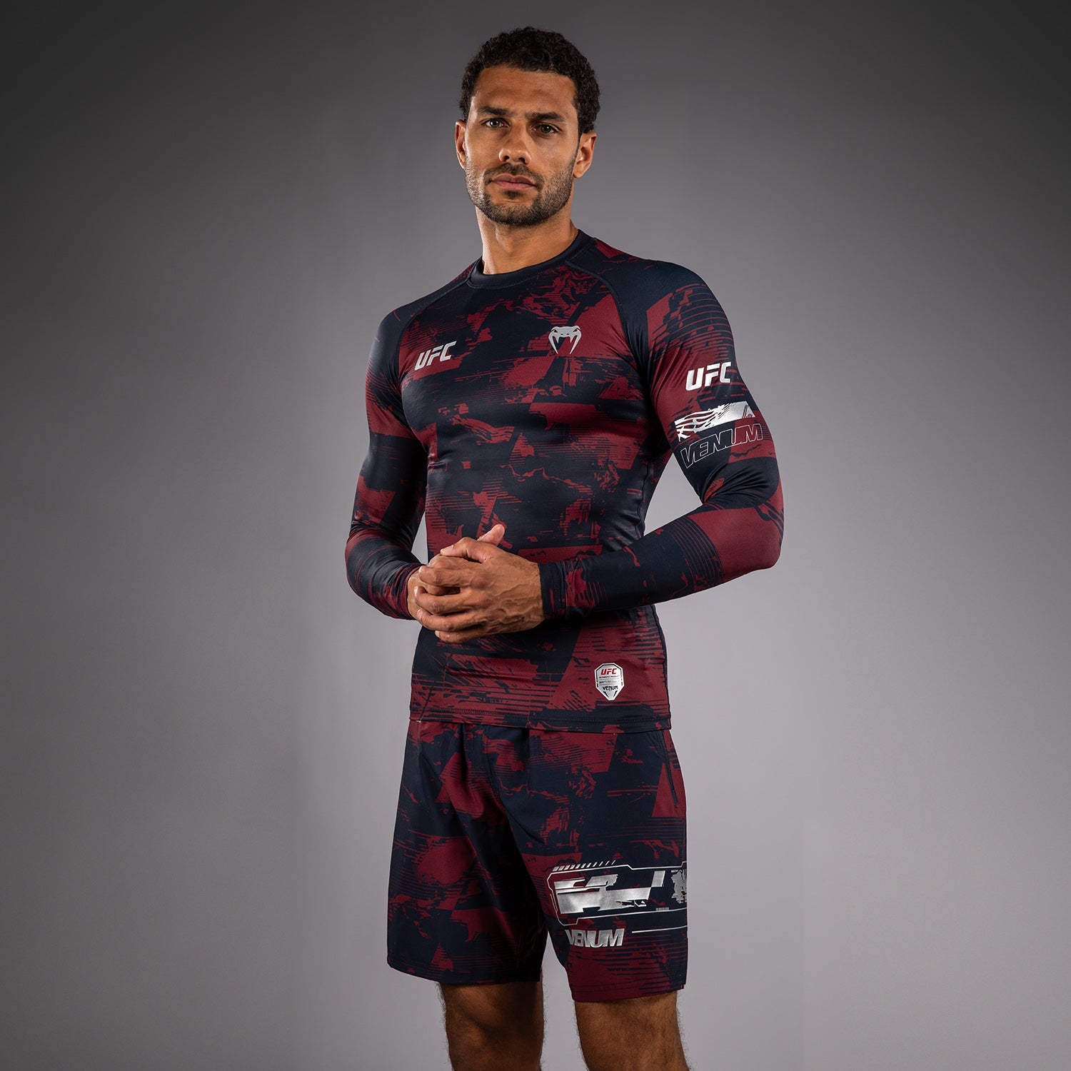Men's UFC Zenith by Venum Burgundy Authentic Fight Week Performance Long Sleeve Rashguard  product-type_Compression T-Shirts Venum
