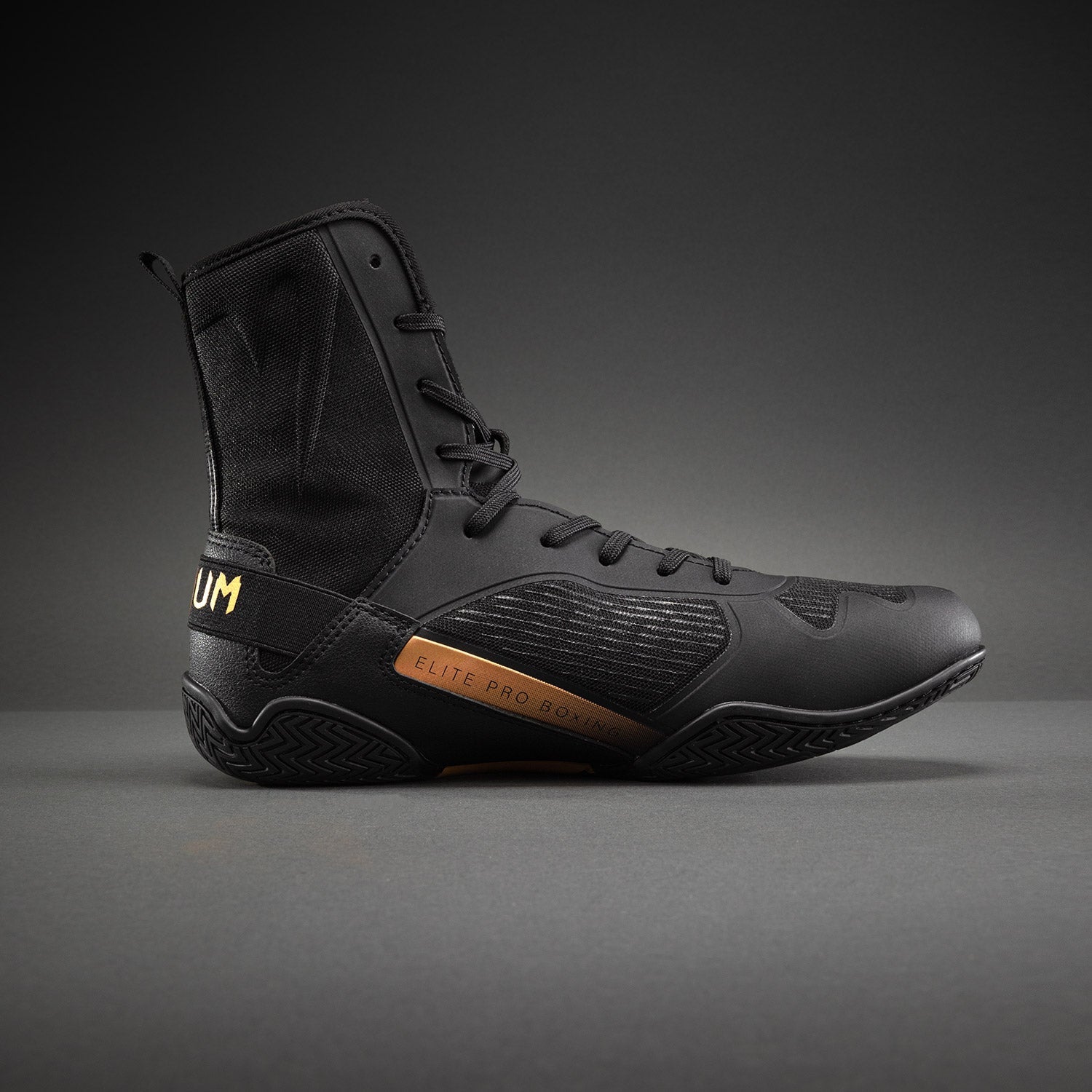 Venum Elite Neo Boxing Shoes - Black/Gold  product-type_Boxing shoes Venum