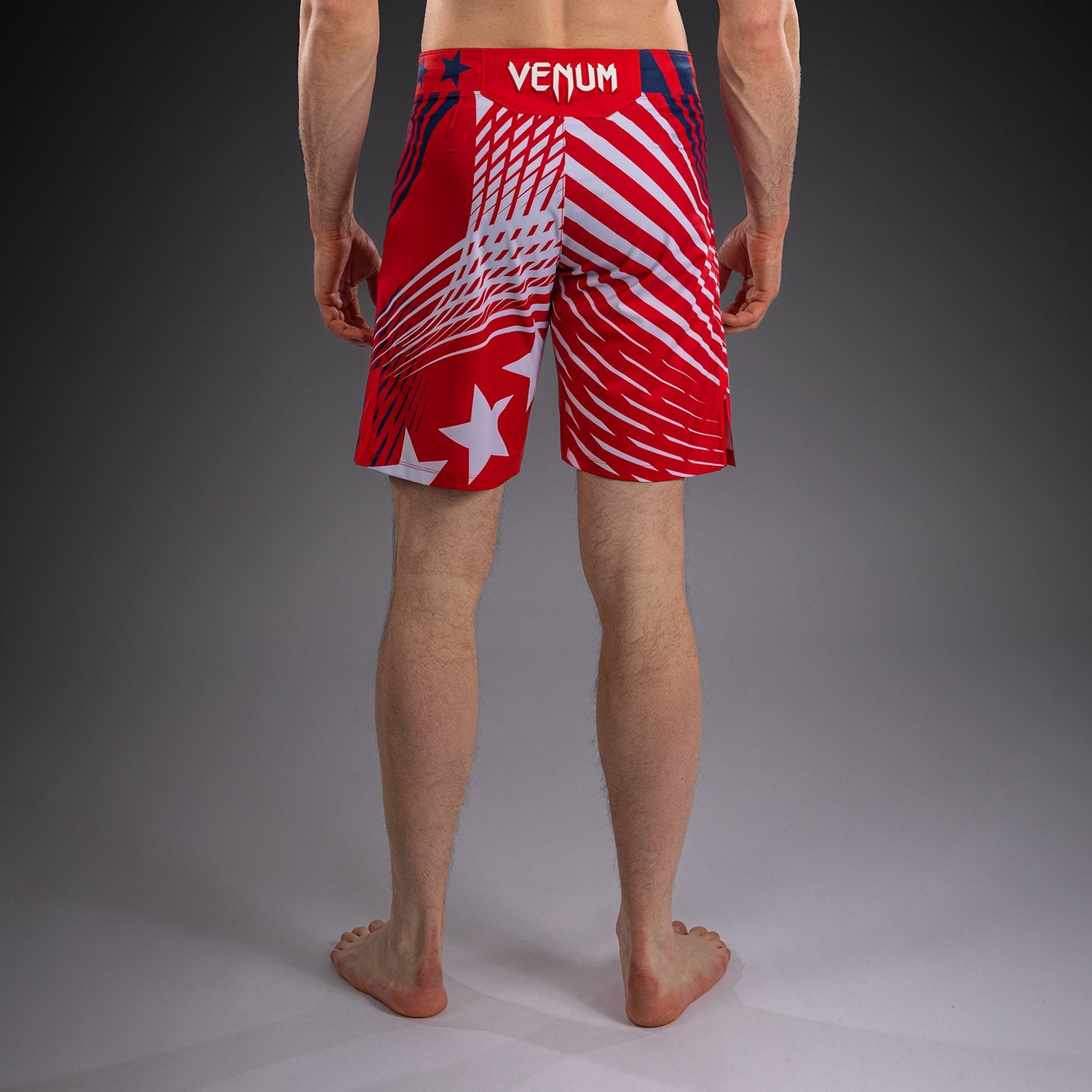 Men's UFC Freedom 250 by Venum Red Authentic Fight Night Long Fit Fight Short - Fighter