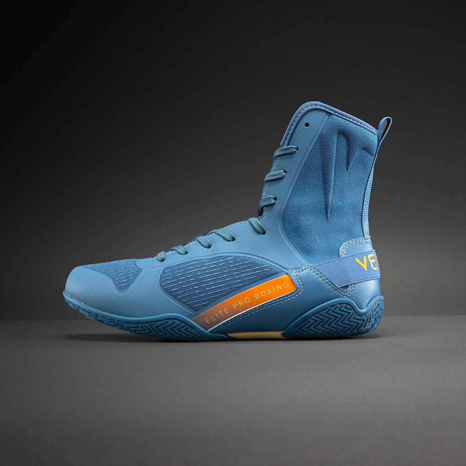 Venum Elite Neo Boxing Shoes - Steel Blue/Orange  product-type_Boxing shoes Venum
