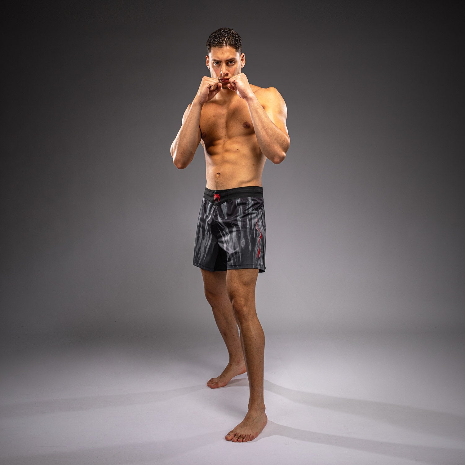 Venum Demon Fight Shorts - Black/Grey  product-type_MMA Shorts Venum