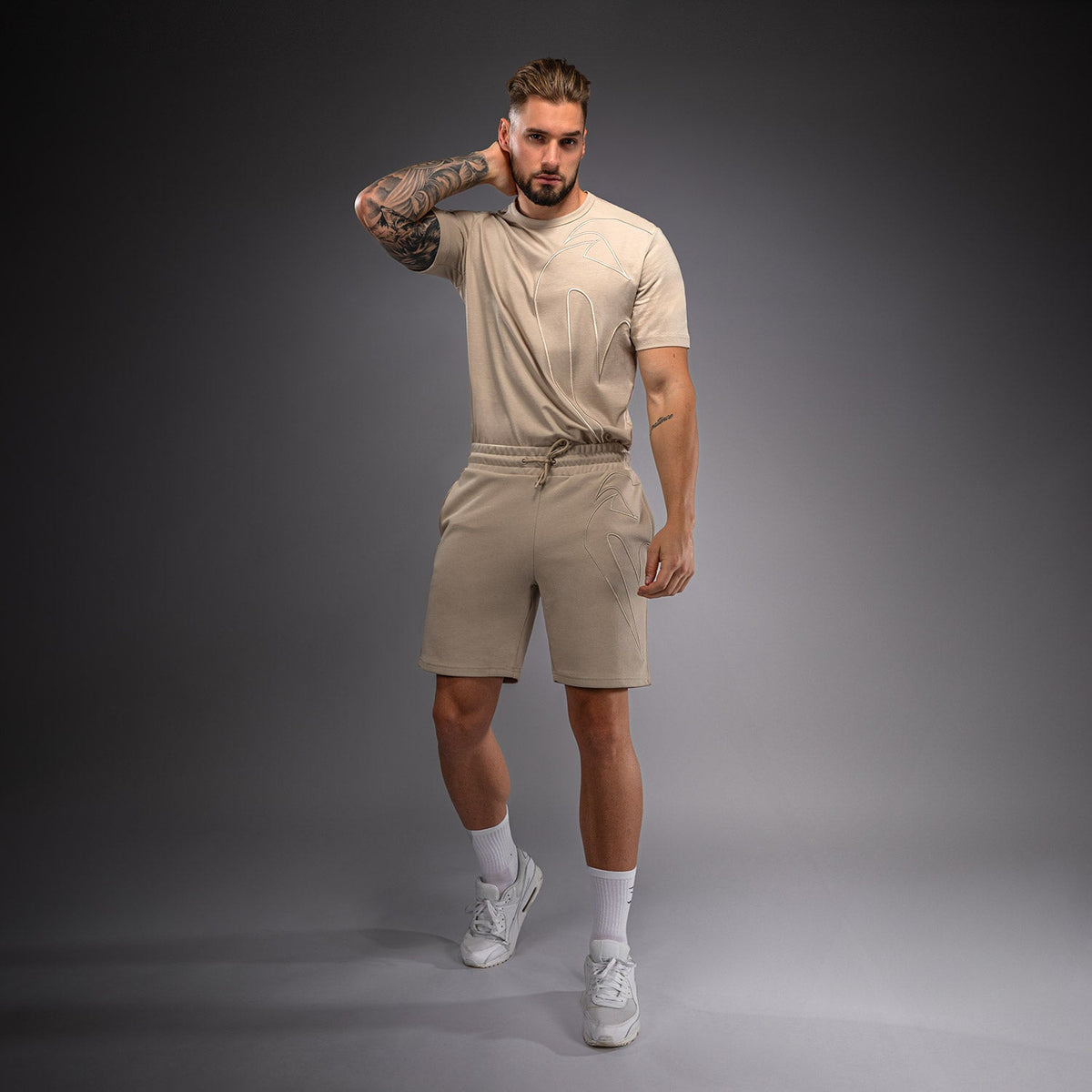 Venum Giant 3D Cotton Shorts - Beige  product-type_Cotton Shorts Venum