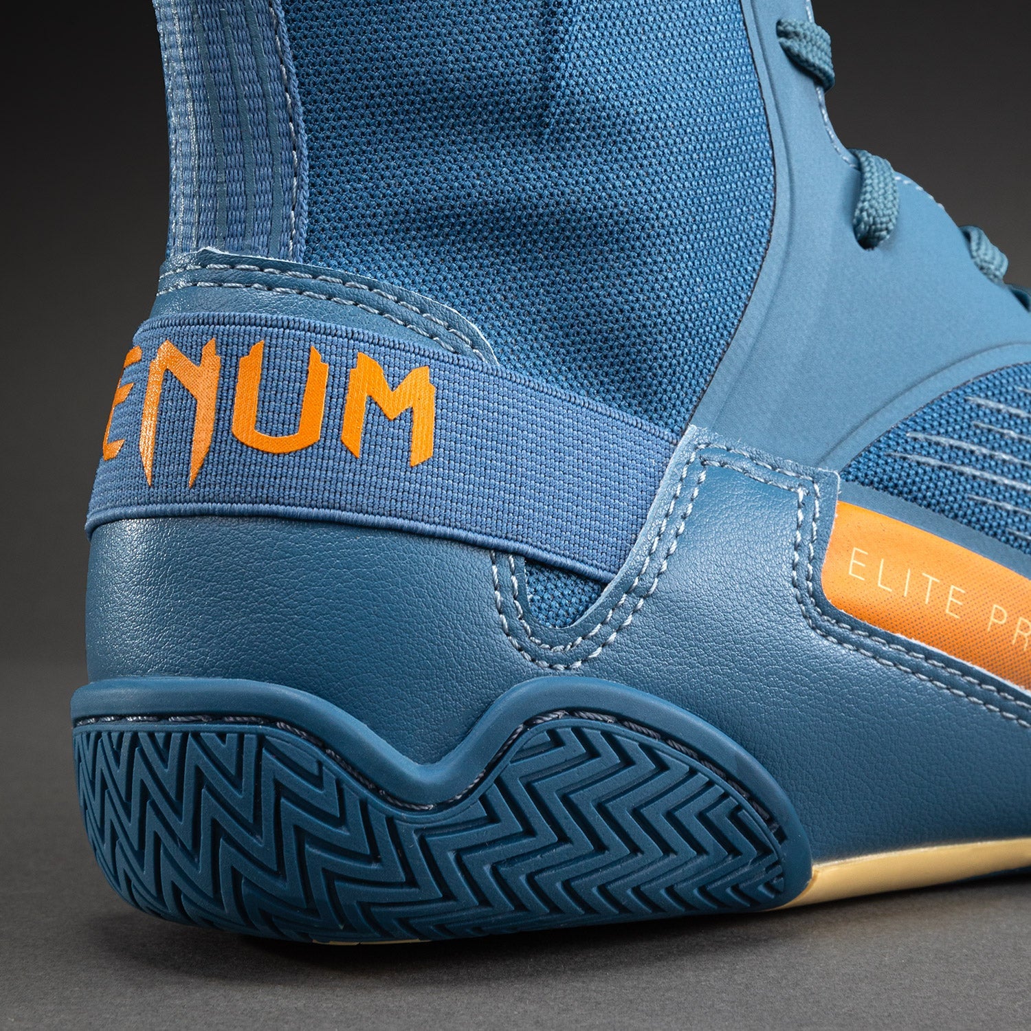 Venum Elite Neo Boxing Shoes - Steel Blue/Orange  product-type_Boxing shoes Venum