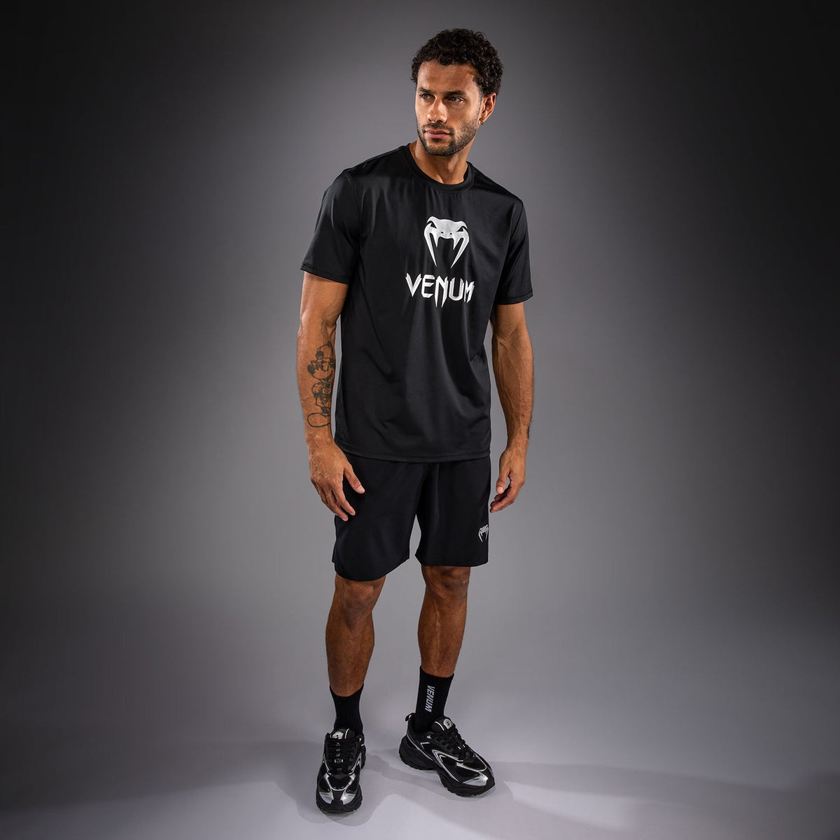Venum Classic Dry Tech T-Shirt - Black/Silver  product-type_Dry Tech T-Shirts Venum