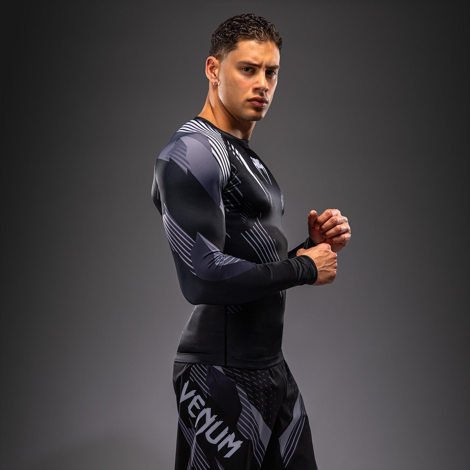 Venum No-Gi 6.0 Long Sleeve Rashguard - Black/White  product-type_Compression T-Shirts Venum