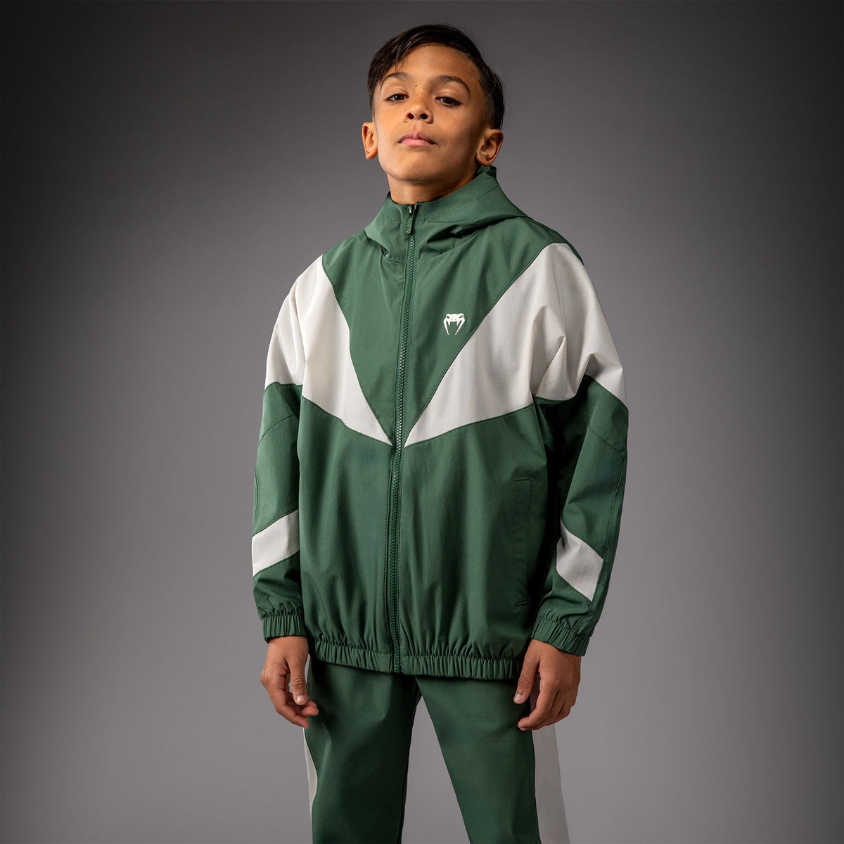 Venum Vectra Kids Track Jackets - Forest Green/ Off White  product-type_Jackets Venum