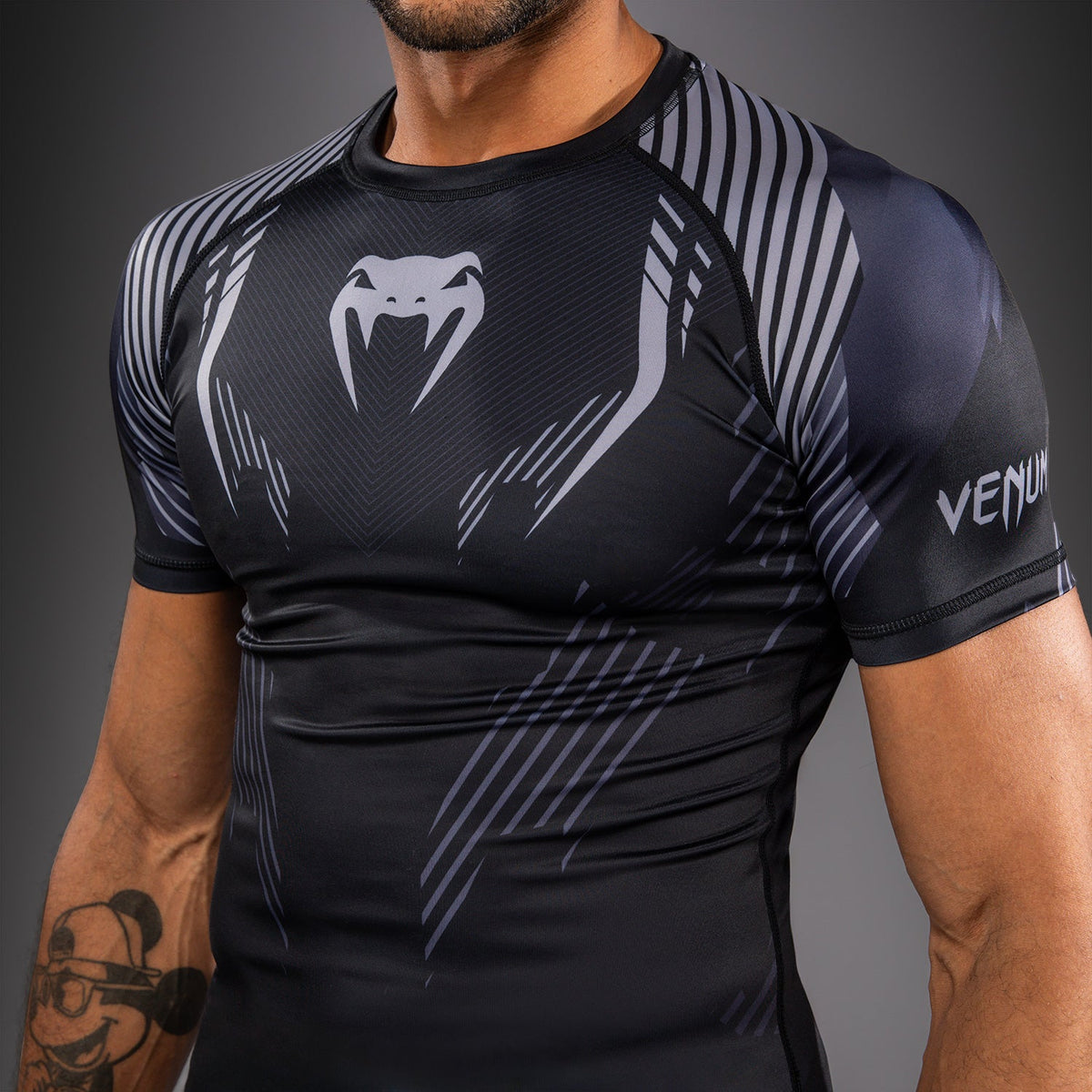 Venum No-Gi 6.0 Short Sleeve Rashguard - Black/Grey  product-type_Compression T-Shirts Venum