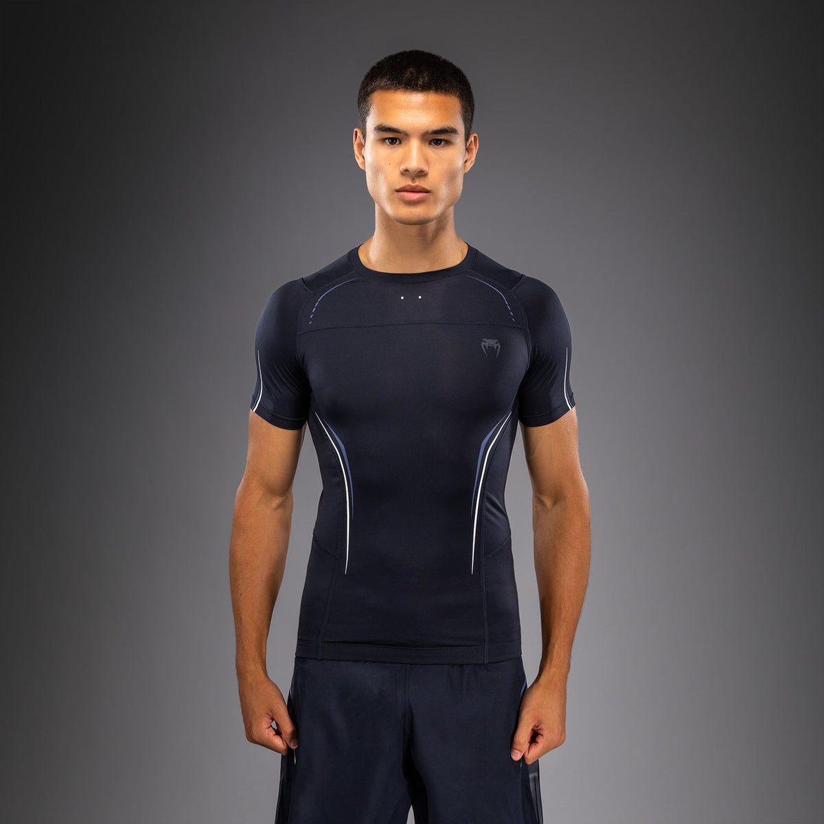 Venum G-Core Short Sleeve Rashguard - Navy Blue/White  product-type_Compression T-Shirts Venum