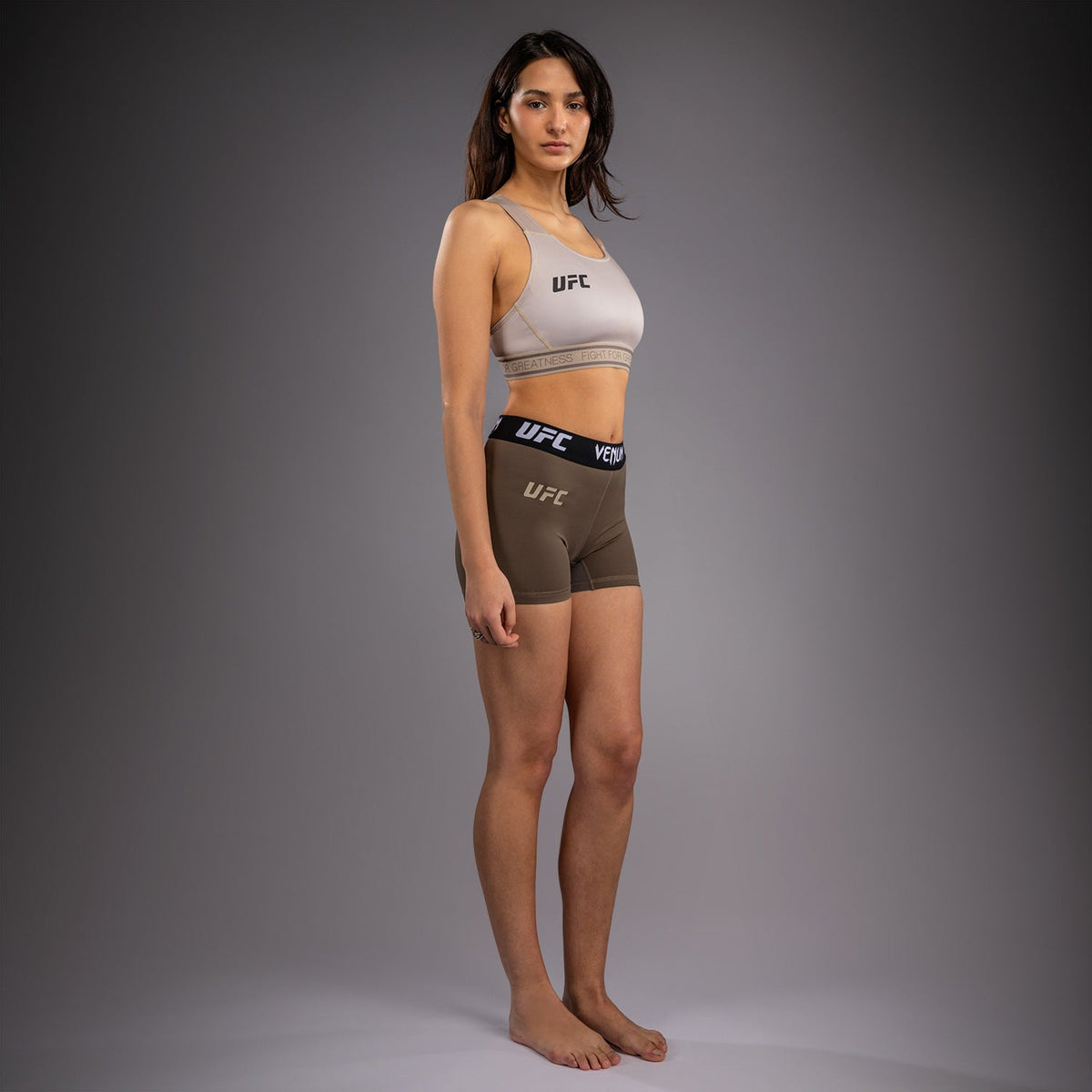 Venum UFC Unity by Venum Authentic Fight Week Women's Performance Vale Tudo Short - Brown  product-type_Compression shorts Venum