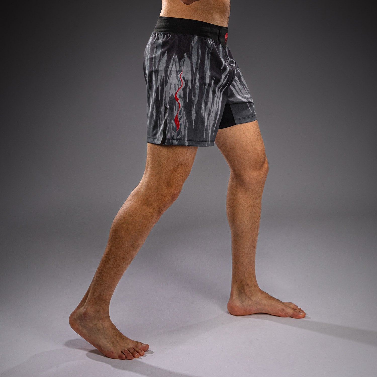 Venum Demon Fight Shorts - Black/Grey  product-type_MMA Shorts Venum