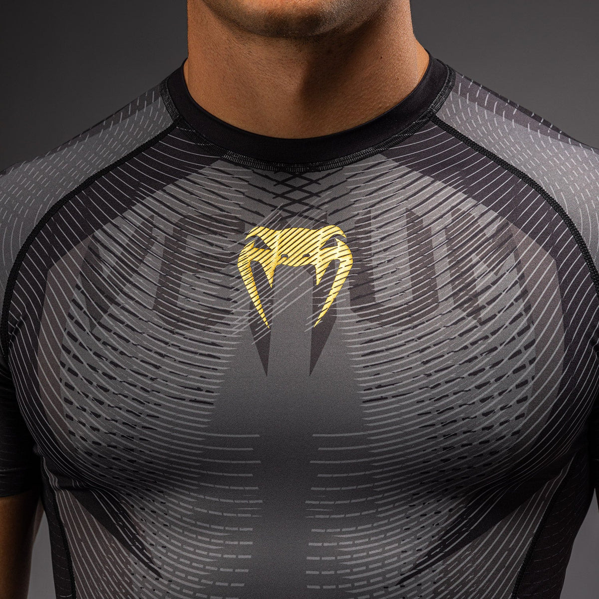 Venum Galactic 3.0 Short Sleeve Rashguard - Black/Gold  product-type_Compression T-Shirts Venum