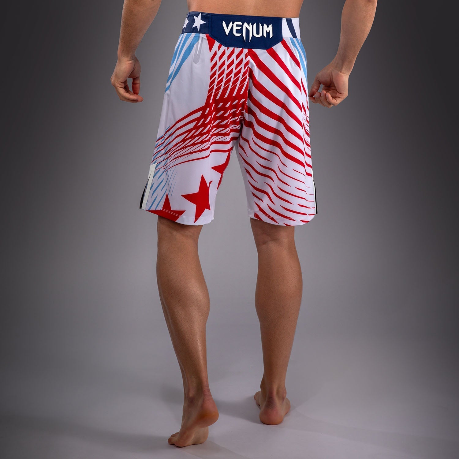 Men's UFC Freedom 250 by Venum White Authentic Fight Night Long Fit Fight Short - Fighter