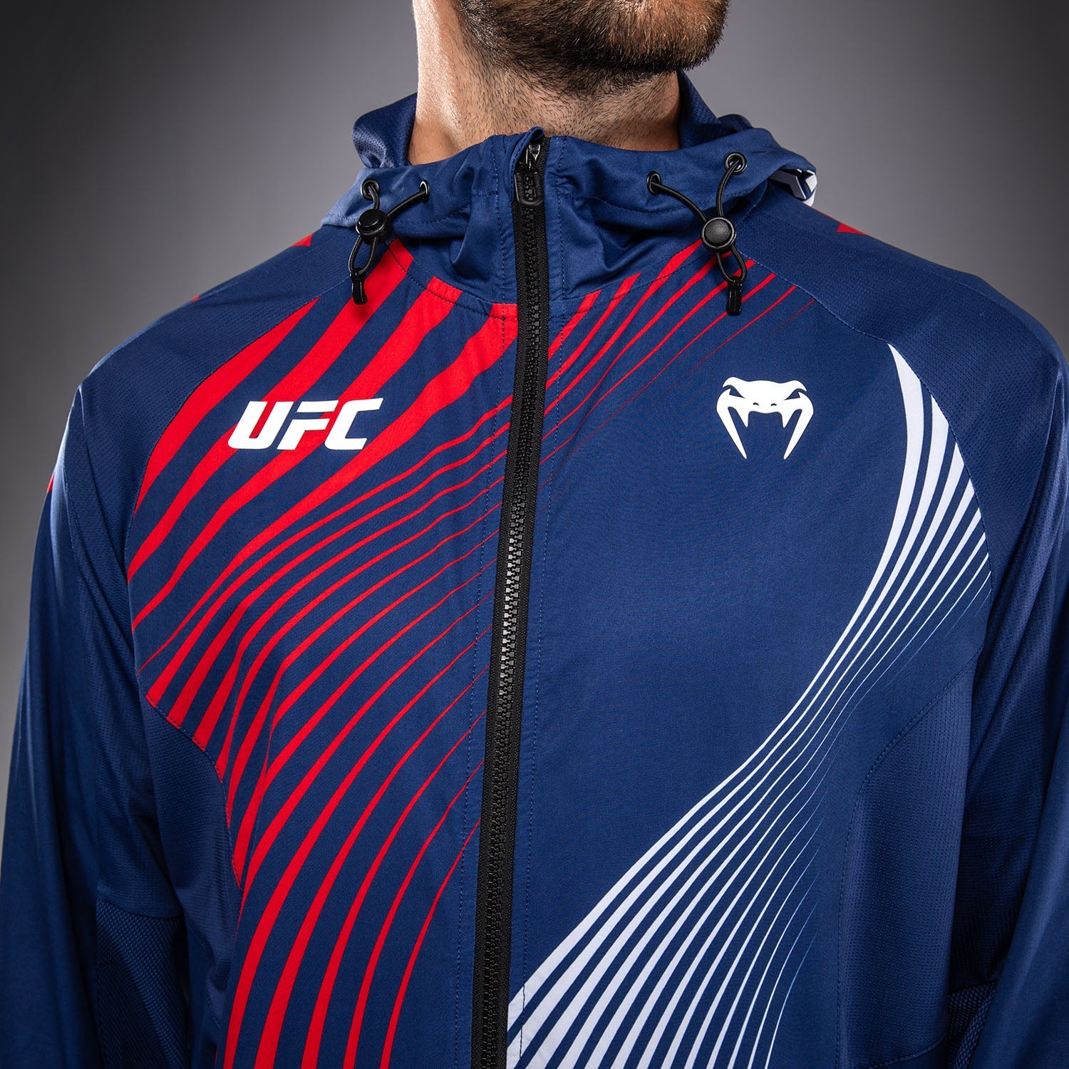 Men's UFC Freedom 250 by Venum Blue Authentic Fight Night Walkout Hoodie - Fighter