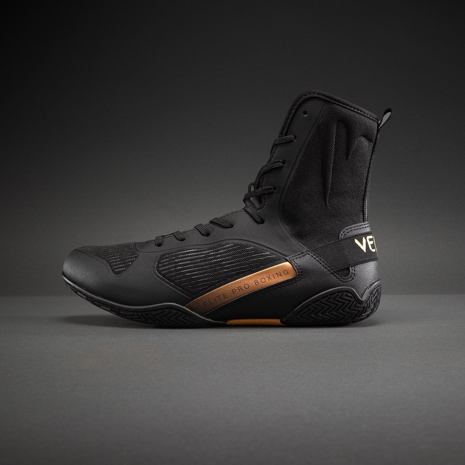Venum Elite Neo Boxing Shoes - Black/Gold  product-type_Boxing shoes Venum