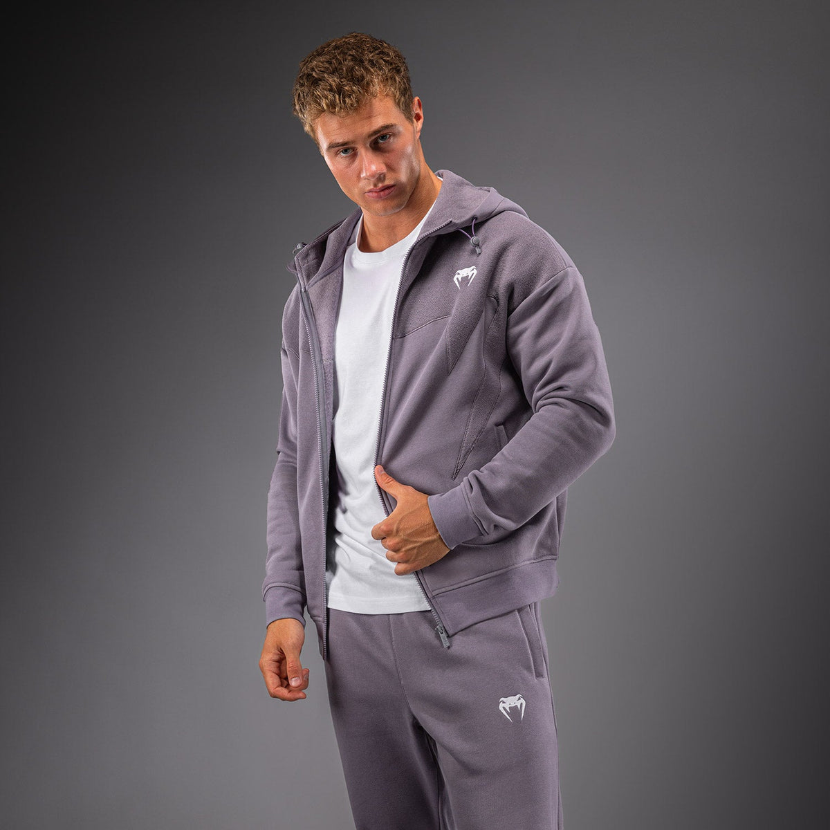 Venum Attack Fleece & Weave Track Jacket - Lavender Grey  product-type_Sweatshirts Venum