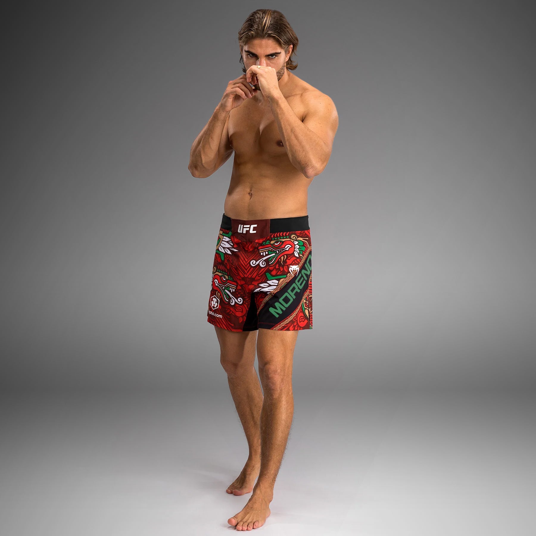 Men's UFC Unrivaled by Venum Red Brandon Moreno Short Fit Fight Short