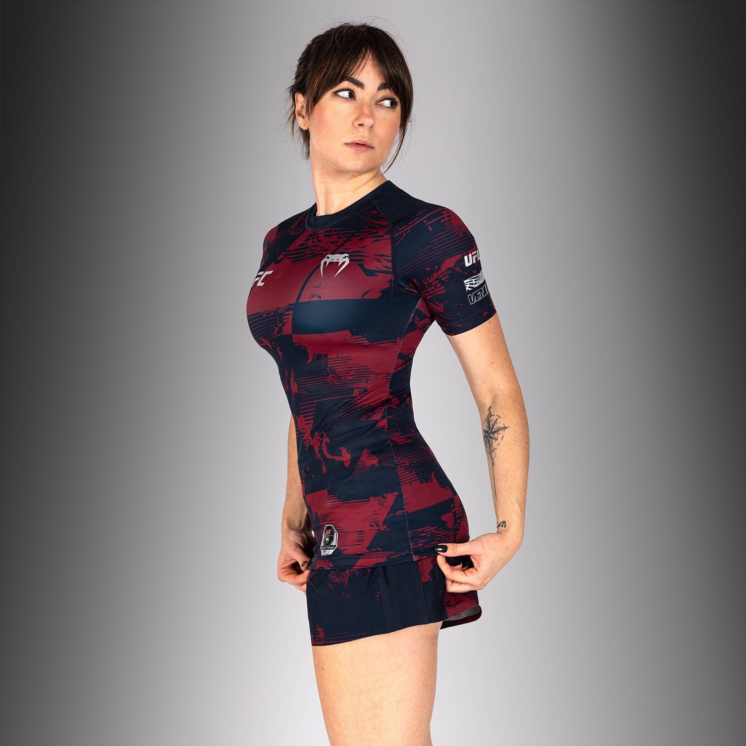 Women’s UFC Zenith by Venum Burgundy Authentic Fight Week Performance Short Sleeve Rashguard  product-type_Compression T-Shirts Venum