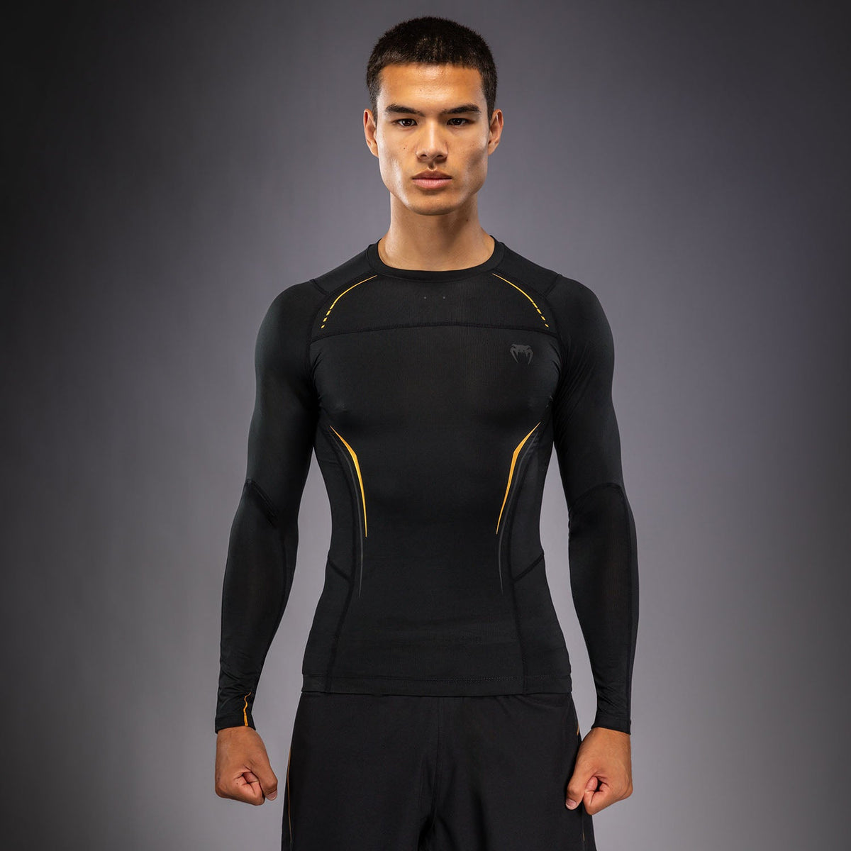 Venum G-Core Long Sleeve Rashguard - Black/Gold  product-type_Compression T-Shirts Venum