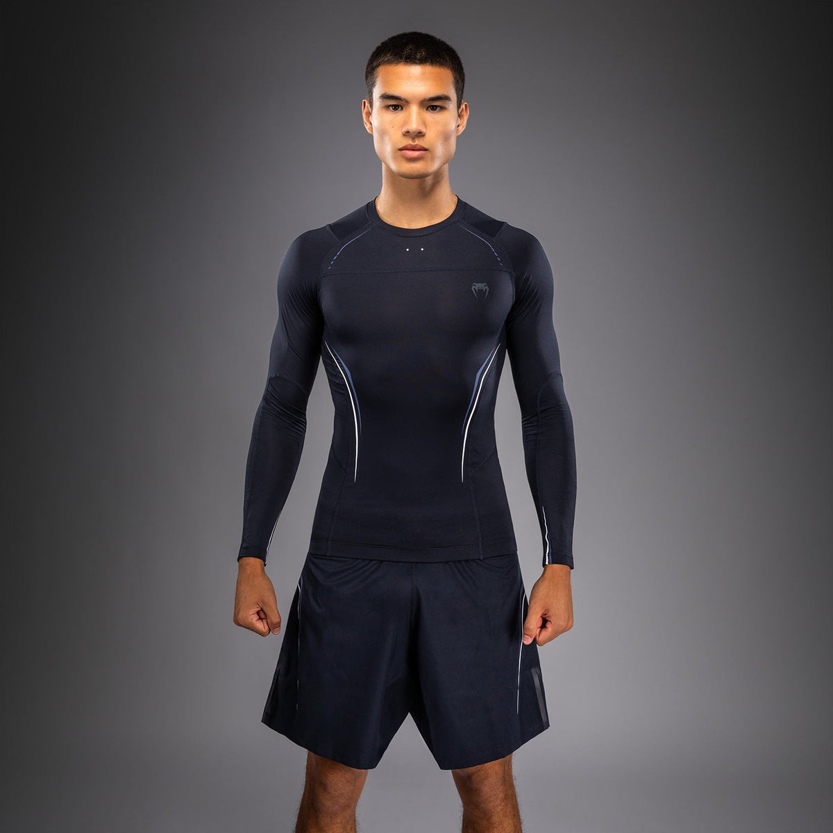 Venum G-Core Long Sleeve Rashguard - Navy Blue/White  product-type_Compression T-Shirts Venum