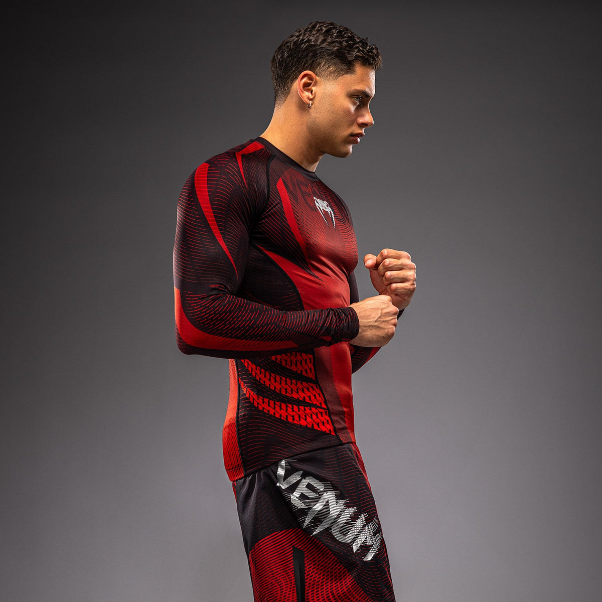 Venum Galactic 3.0 Long Sleeve Rashguard - Red/Silver  product-type_Compression T-Shirts Venum