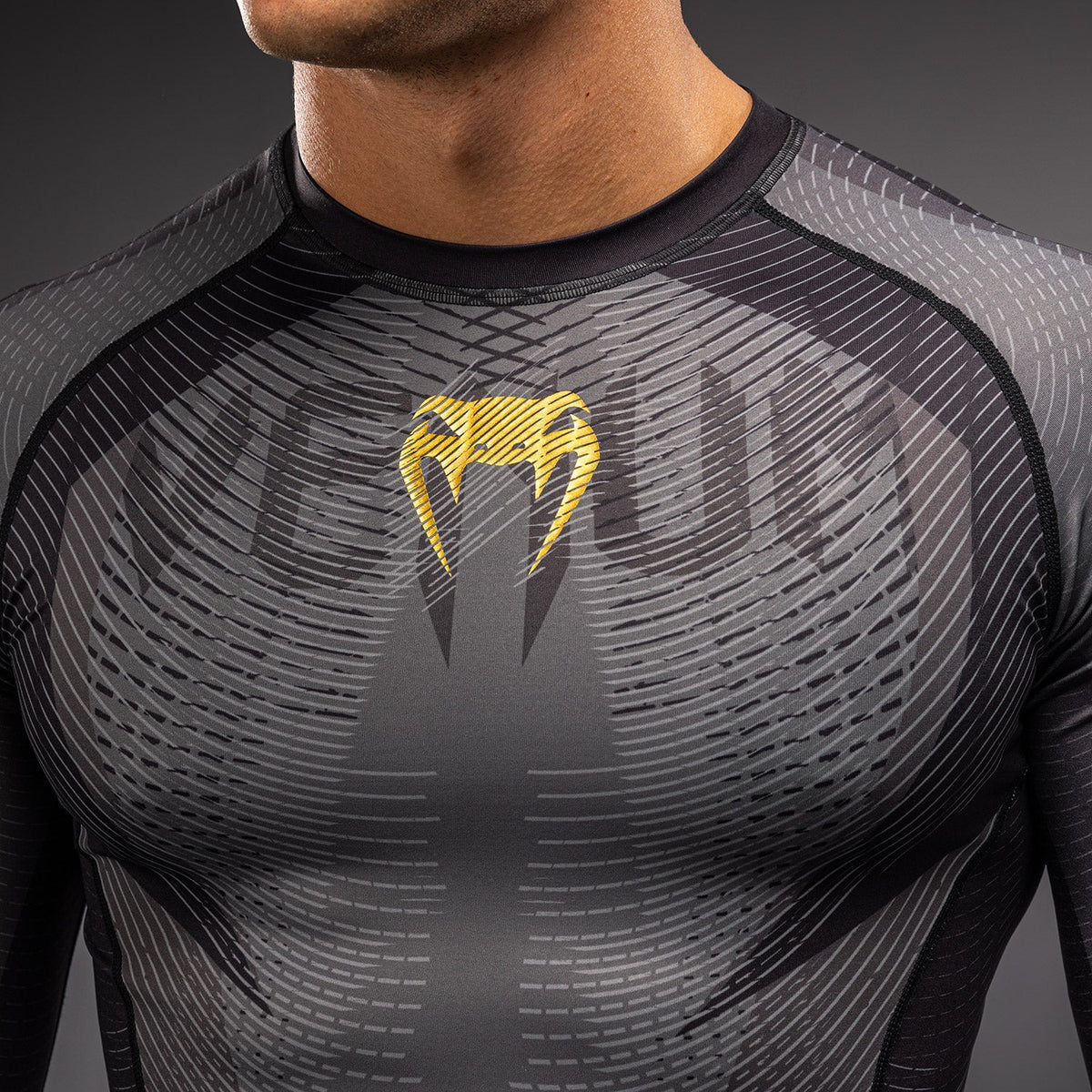 Venum Galactic 3.0 Long Sleeve Rashguard - Black/Gold  product-type_Compression T-Shirts Venum