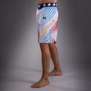 Men's UFC Freedom 250 by Venum White Authentic Fight Night Long Fit Fight Short - Fighter