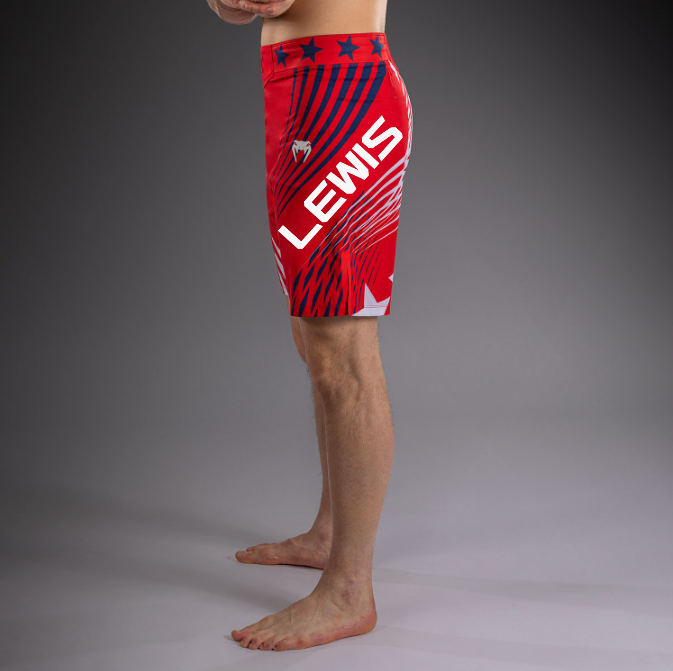 Men's UFC Freedom 250 by Venum Red Authentic Fight Night Long Fit Fight Short - Fighter