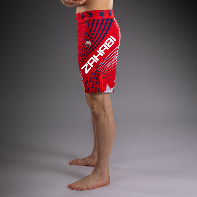 Men's UFC Freedom 250 by Venum Red Authentic Fight Night Long Fit Fight Short - Fighter