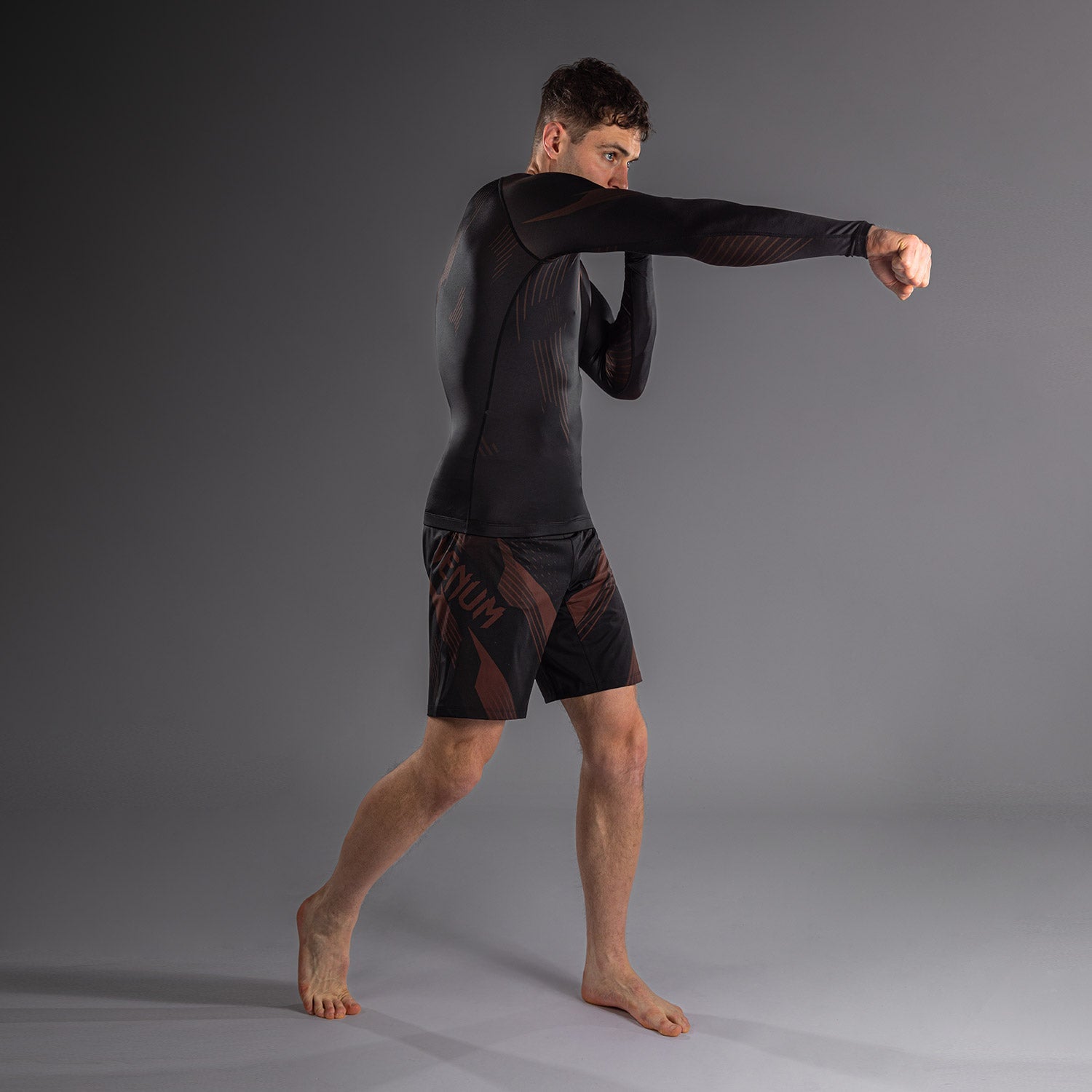 Venum No-Gi 6.0 Long Sleeve Rashguard - Black/Brown  product-type_Compression T-Shirts Venum