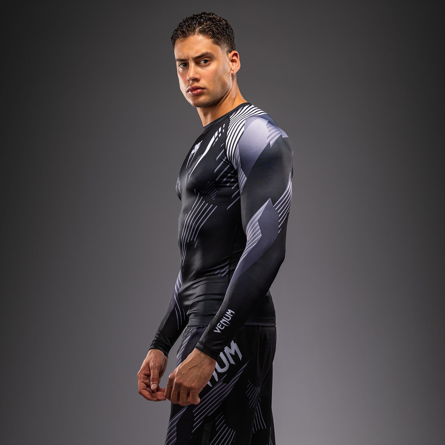 Venum No-Gi 6.0 Long Sleeve Rashguard - Black/White  product-type_Compression T-Shirts Venum