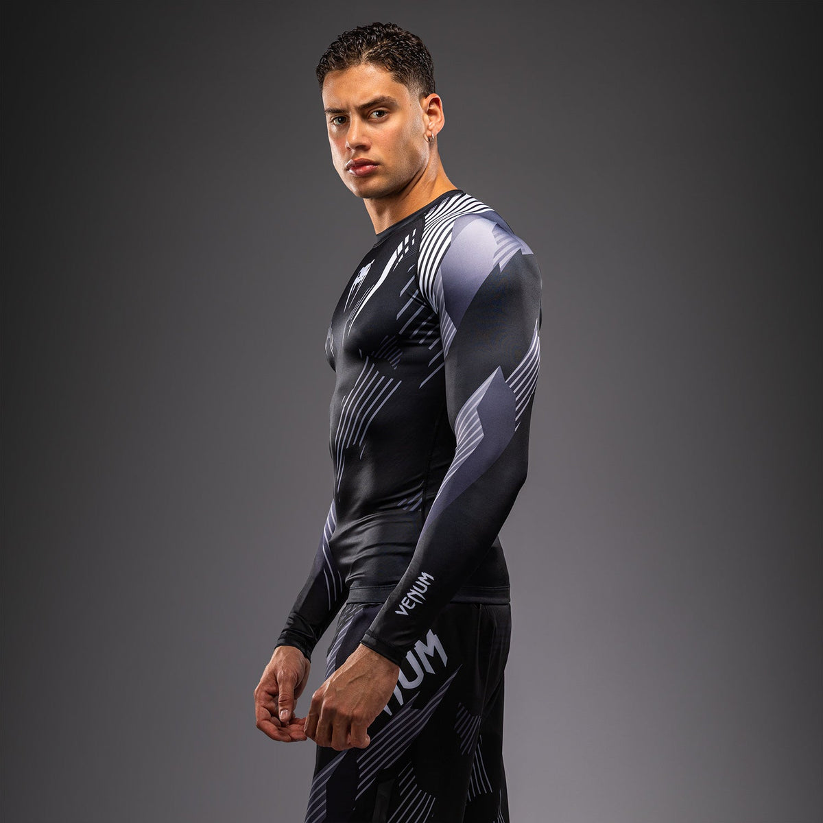 Venum No-Gi 6.0 Long Sleeve Rashguard - Black/White  product-type_Compression T-Shirts Venum