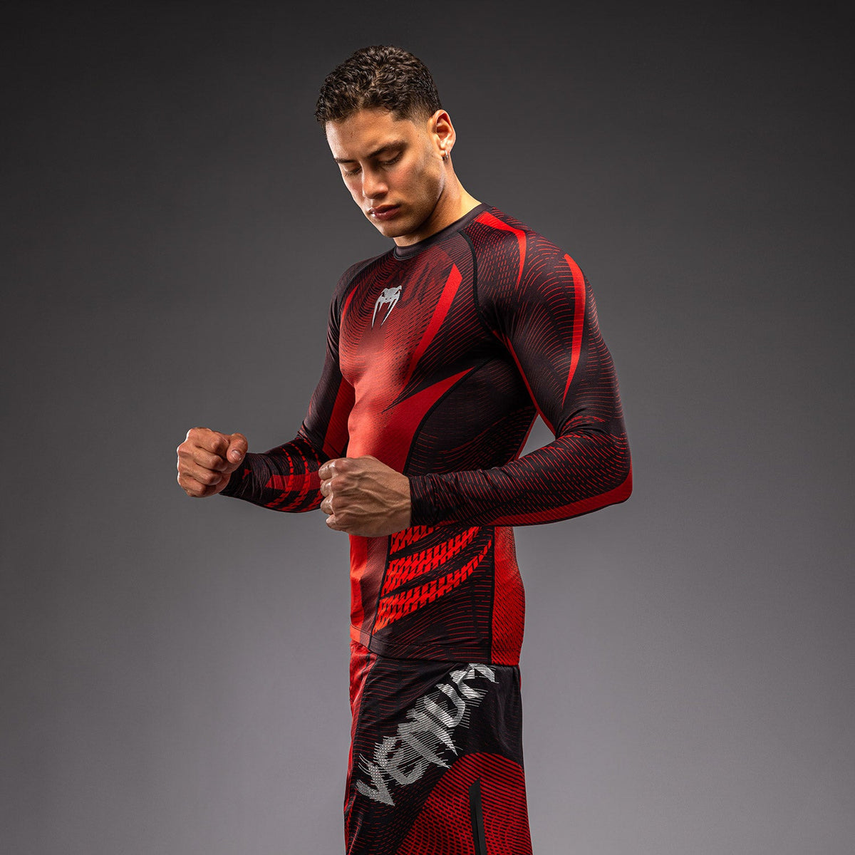 Venum Galactic 3.0 Long Sleeve Rashguard - Red/Silver  product-type_Compression T-Shirts Venum