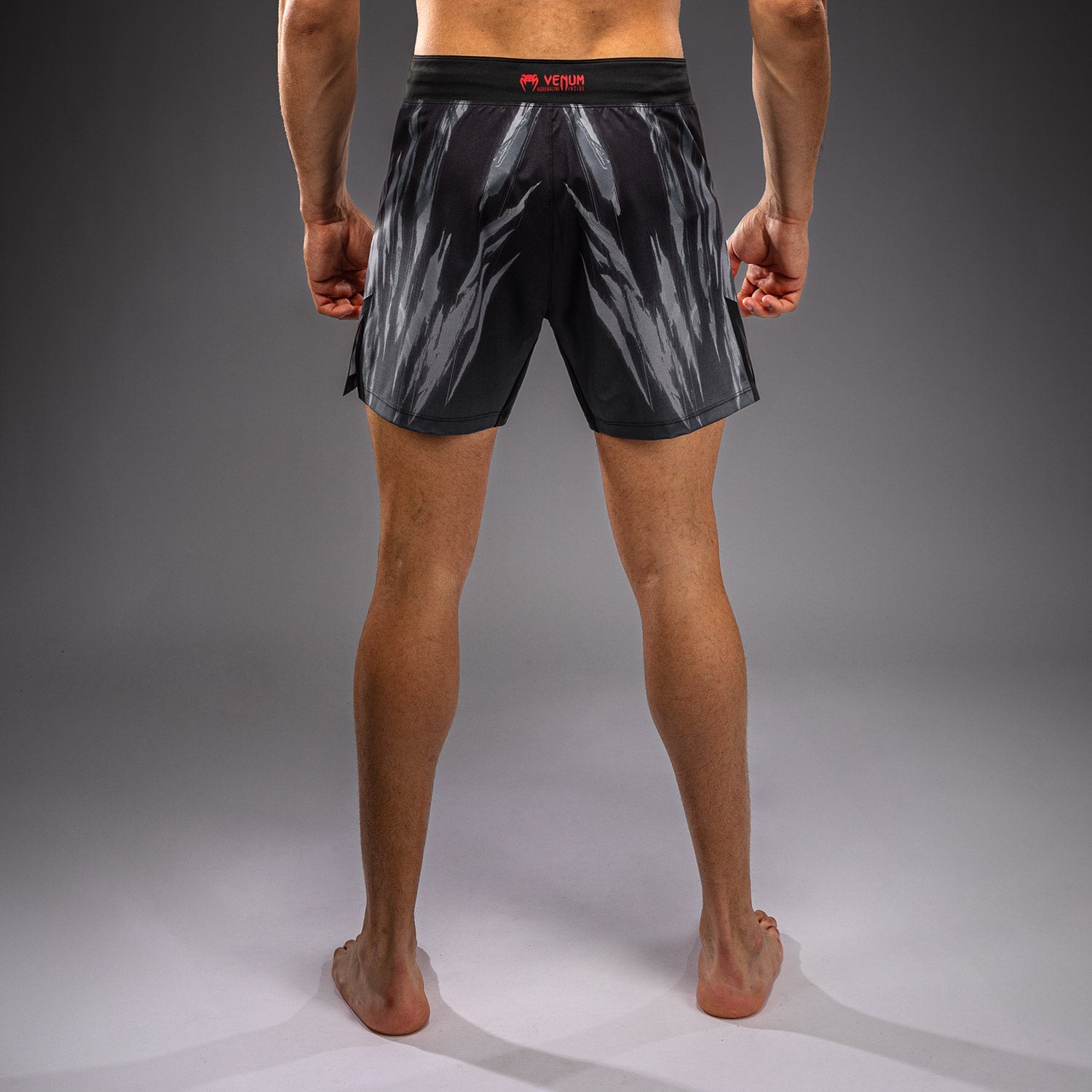Venum Demon Fight Shorts - Black/Grey  product-type_MMA Shorts Venum