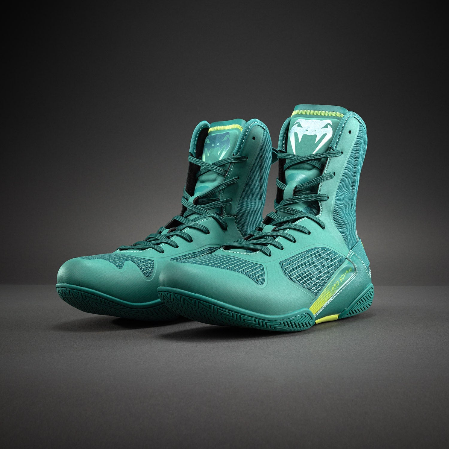 Venum Elite Neo Boxing Shoes - Green/ Neon Yellow  product-type_Boxing shoes Venum