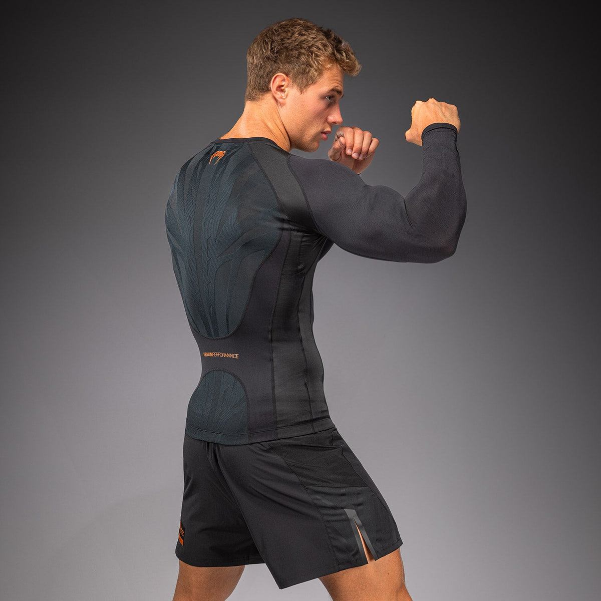 Venum G-Fit Revolution Long Sleeve Rashguard - Black/Copper  product-type_Compression T-Shirts Venum