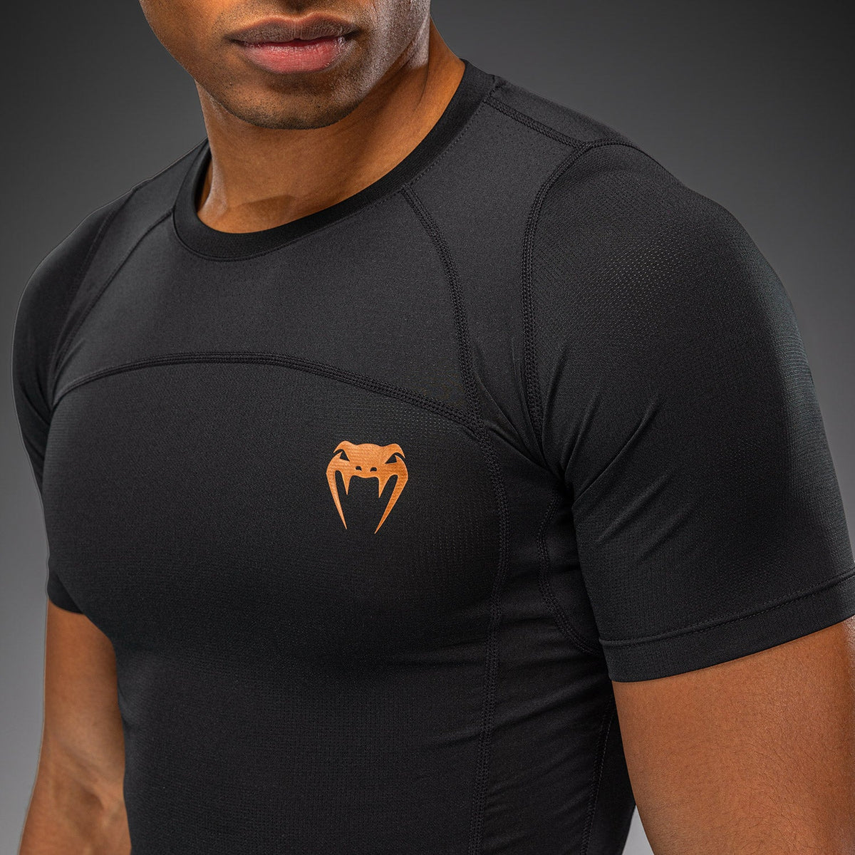 Venum G-Fit Revolution Short Sleeve Rashguard - Black/Copper  product-type_Compression T-Shirts Venum