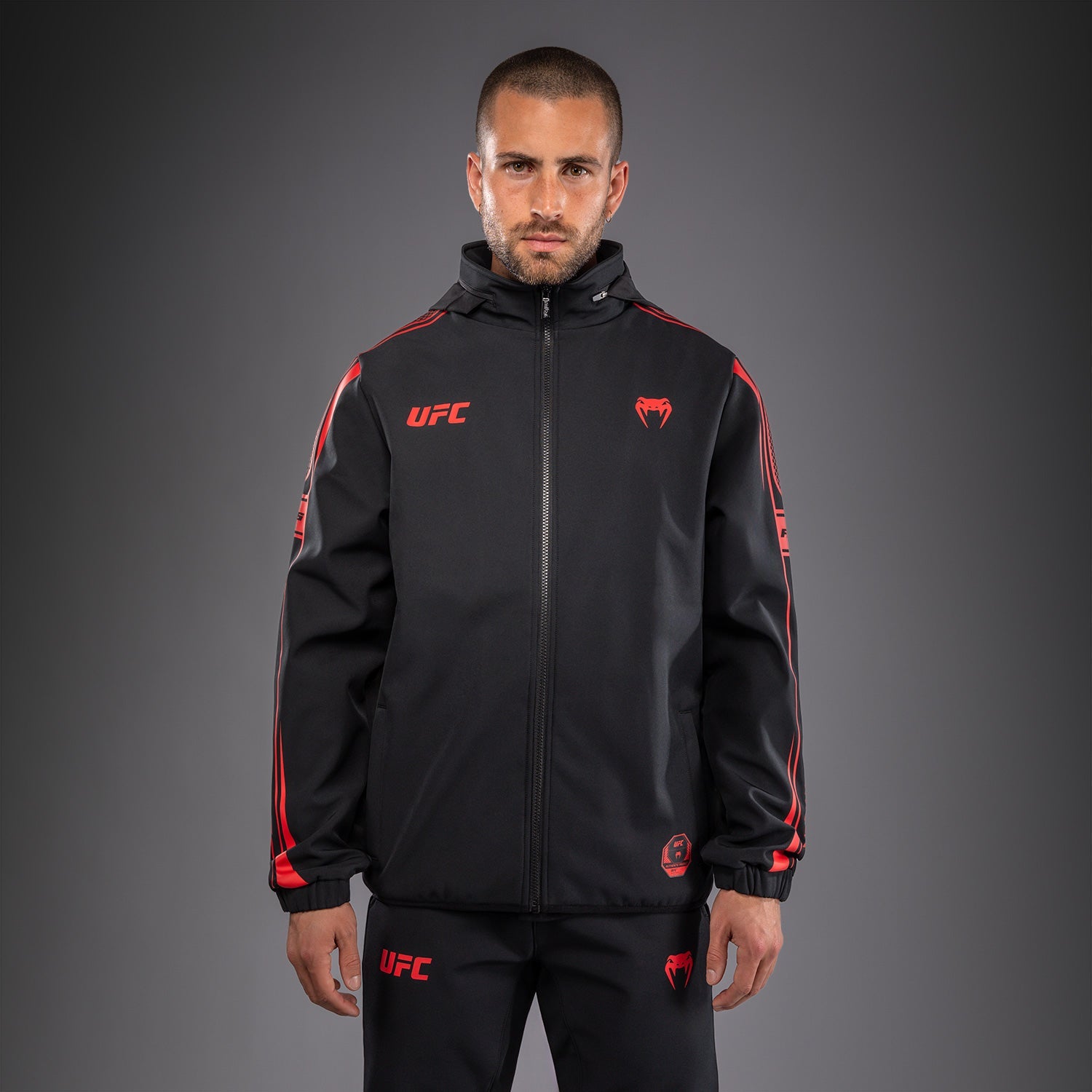 Venum UFC Unity by Venum Authentic Fight Week Men's Zip Hoodie - Black  product-type_Jackets Venum